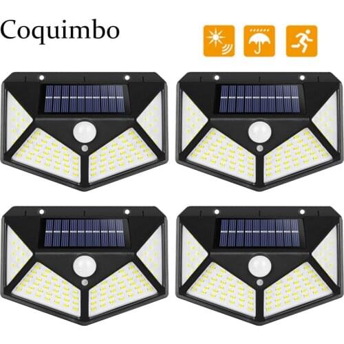 100 leds Solar Light Outdoor PIR Motion Sensor Solar Lamp Waterproof IP65 Solar Wall Lamp For Garden Decoration Street Light