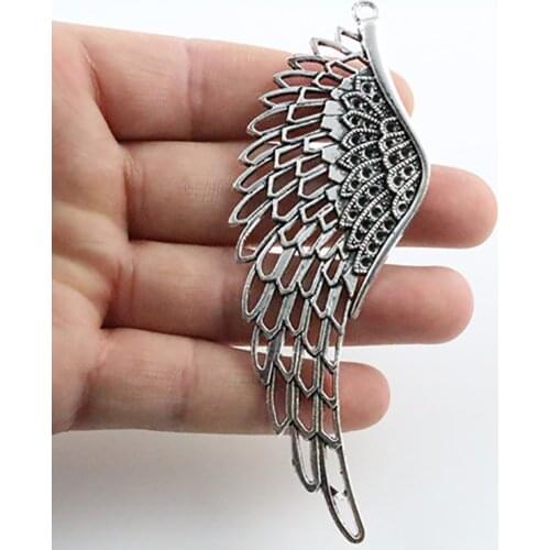 108x38mm 1pcs Antique Silver Plated Wing Handmade Charms Pendant:DIY for bracelet necklace-P2-20
