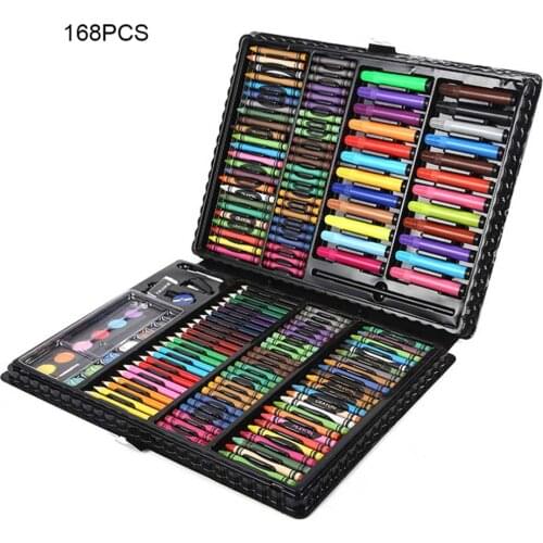 150pcs/168pcs Children Drawing Set Water Color Pen Crayon Oil Pastel Painting Drawing Tool Art Supplies Stationery Set