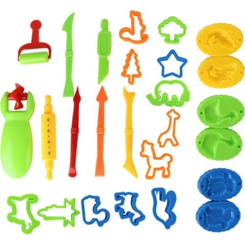 26Pce/set DIY Plasticine Mold Clay Kit Plastic Dough Tools Cutters Moulds