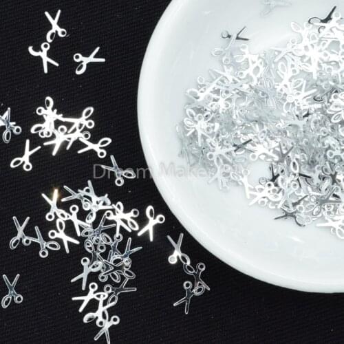 3000pcs(50g) 5*7mm Scissors/3*7mm Key PVC loose Sequins Glitter Paillettes Nail Art manicure/sewing/wedding decoration confetti