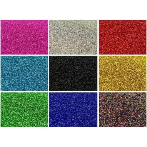 50Gram Mixed Metallic Colour Glass Micro Beads Microbeads No-hole Embellishment + Storage Box