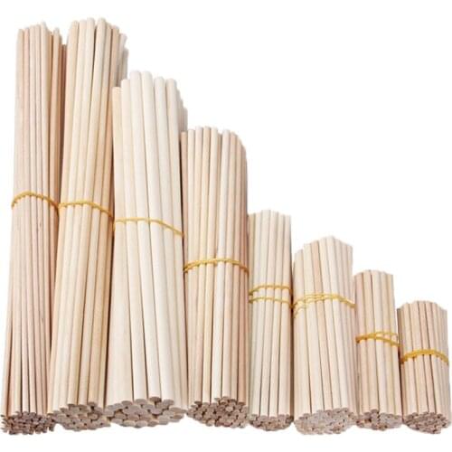 Round Wooden Stick for Crafts Food Ice Lollies and Model Making Cake Dowel DIY Durable Dowel Building Model Woodworking Tool