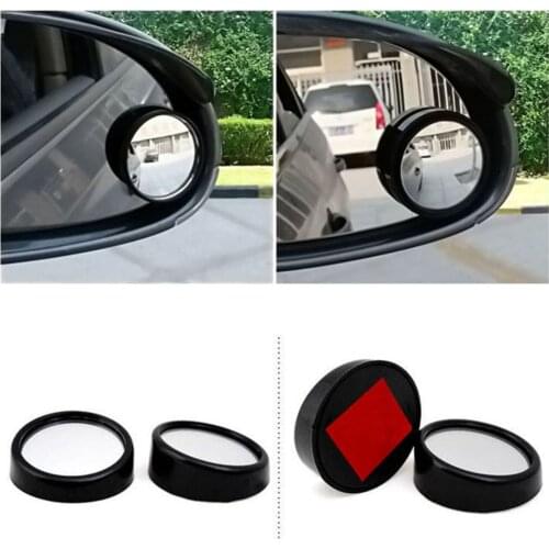 2pcs Car 360 Degree Blind Spot Mirror Wide Angle Round Convex Mirror Small Round Side Blind Spot Rear View Parking Mirror