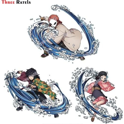 Three Ratels A841 Hinokami Giyu Auto Stickers Fun For Fuel Tank Cap Decor Personalized Anti Scratch Film Decals