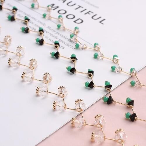1m/lots Handmade Glass Beads Decoration Chains Link Charms For Diy Fashion Earrings Jewelry Crafts Making Decoration Metarials