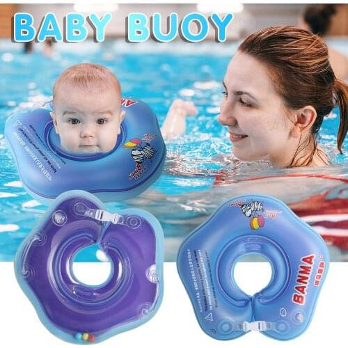 Baby Neck Ring Tube Swimming Pool Accessories Safety Newborn Float Circle For Bathing Double Air Bag Thicken Swim Trainer