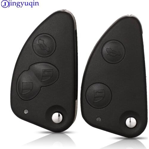 Jingyuqin Replacement 2/3 Buttons Remote Flip Folding Car Key Case Cover Fob For Alfa Romeo 147 156 166 GT Uncut Blade