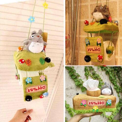 Creative doll plush tissue box Japan anime figure my neighbor round roll paper tissue holder home window decorate