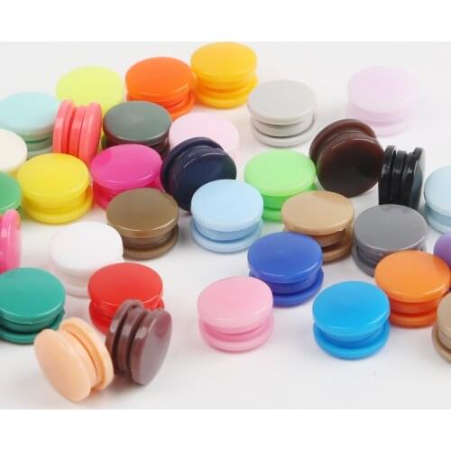 50Sets 10.5/12mm Dia Round Resin Snap Button Colorful Press Stud Fasteners For DIY Sewing Baby Garment Accessories (4pcs/set)