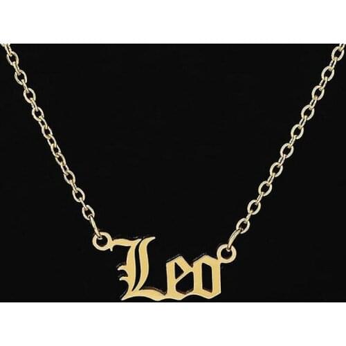 Hot Sale Constellation Zodiac Necklaces Jewelry for Women Fashion Style Designed Letter Sagittarius Leo Necklaces Collier