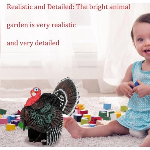 Simulation Farm Poultry Animal Model Turkey Animal Figurines Garden Home Decoration Model Action Figure Kids Collection Toy
