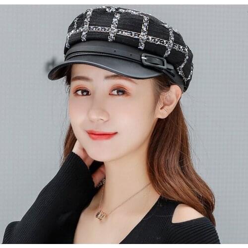 2019 New unisex red black flat navy hat cap women men fashion berets hot sale street style beret caps brand hats Newspaper Cap