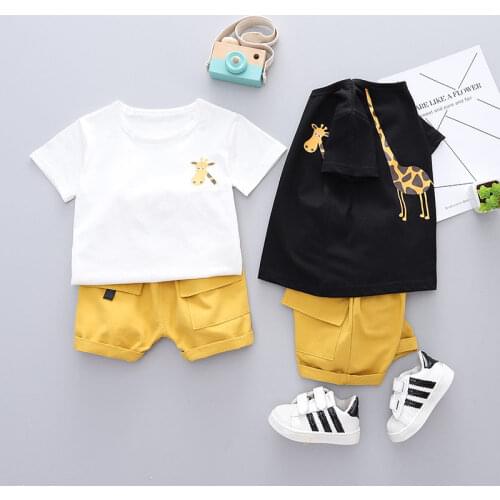 New Children Cotton Summer Wear Baby Boy Girl Clothes Cartoon T Shirts Shorts 2Pcs/Sets Infant Kids Fashion Toddler Tracksuits