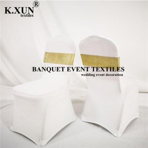 New Design Sequin Chair Band Buckle Chair Sash Fit On Banquet Chair Cover For Wedding Event Party Decoration