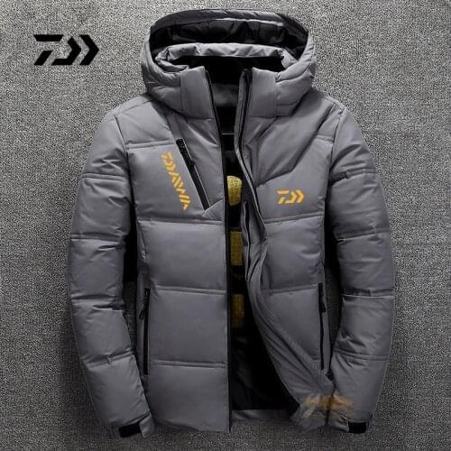 Daiwa Fishing Clothes Fishing Jacket Winter Mens Keep Warm Hoodie Thicken Jacket for Fishing Thermal Windproof Fishing Wear