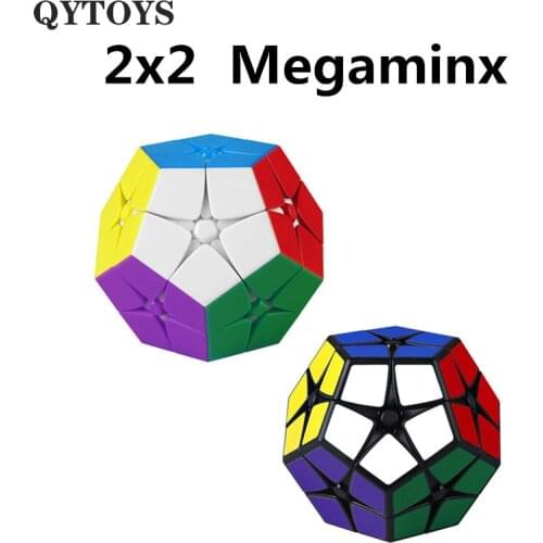 Qiyi 2x2 Megaminxeds Magic Speed Cube 12 Side Dodecahedron Puzzle Cubes Stickerless 2x2x2 Megaminxeds Toys For Chiliren