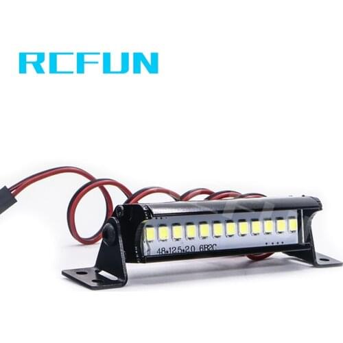 RC RCFUN 55MM Super Bright 12LED Lights Bar for 1/10 RC Crawler Car Axial SCX10 90046 D90 Upgrade Parts