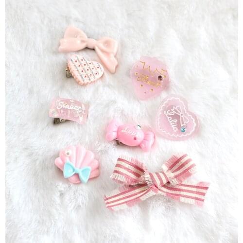 Pink Small Clip Mini Small Number Lolita Sweet Niang Lo Niang Sweet Headdress Hair Accessories