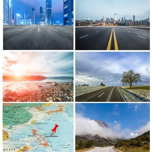 SHENGYONGBAO Art Fabric Photography Backdrops Road Scenery Theme Photography Background 20213RD-03