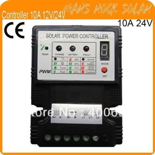 10A 12V/24V PWM Solar System Regulator with LED Display,Auto Identify Voltage,Temperature Compensate,Work for Home System& Light