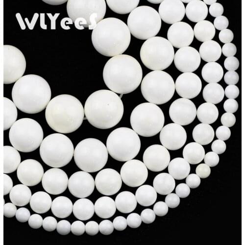 WLYeeS 3A Giant clam Stone Beads Round Natural Stone Beads 4-12mm Ball Loose Beads for Making Jewelry Necklaces DIY Handmade 15"