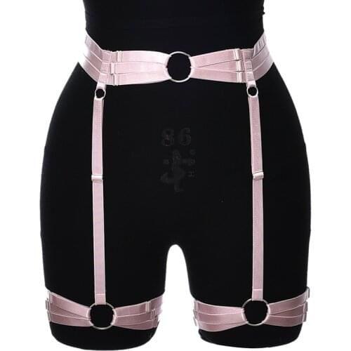 Women Leg Body Harness Cage Goth Rave Garter Wear Sexy Lingerie Elastic Strap Bondage Stockings Garter Suspender Belt