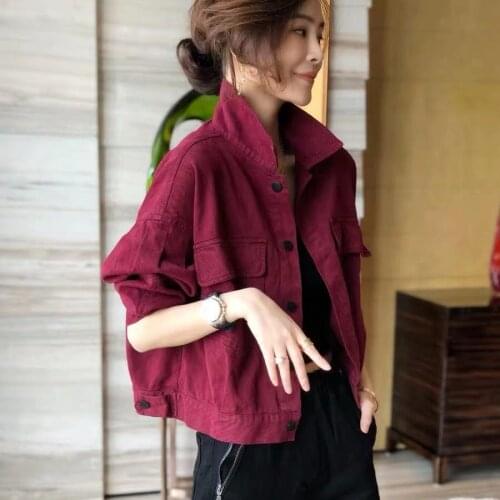 Women Coat 2021 New Spring Autumn Fashion Cotton Full Solid Short Turn-down Collar Single Breasted Loose Simple Women Coat