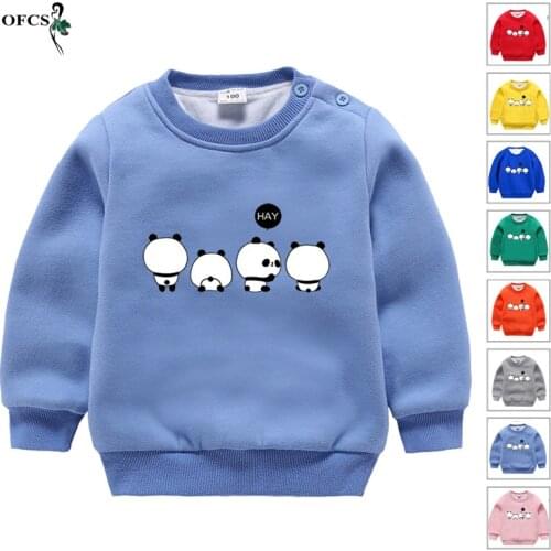 Winter Childrens Hoodies Sweatshirts Boys Girls Add Wool Warm Cotton T shirt 2-10Years Fashion Knit Pullover Tops Kids Clothes