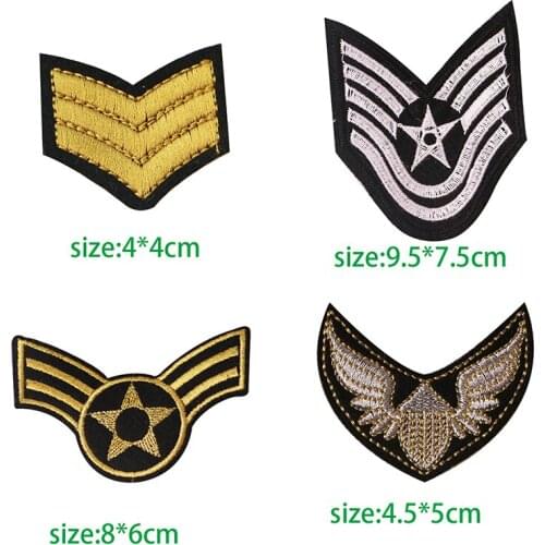 1PcsGold and Silver U S ARMY EMBLEM Iron On Patch Embroidered Applique Sewing Clothes Stickers Garment Apparel Accessories Badge