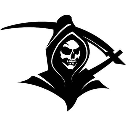 15*11.5CM Reaper Skull And Syth Car Sticker Cool Graphics Funny Car Window Bumper Novelty JDM Drift Vinyl Decal