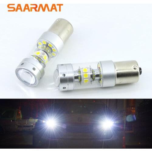 2X 1156 White 6000K No Error Led Bulb 140W 1400LM For Tail Bulb Reverse Lamp Lights For VW Transporter T4 T5