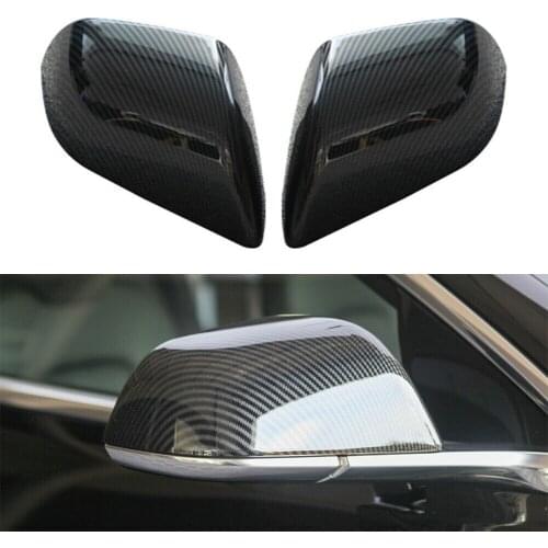 2pcs Carbon Fiber Car Door Rearview Mirror Cap Rear View Side Mirrors Decoration Cover Trim For Tesla Model 3 2017 2018 2019