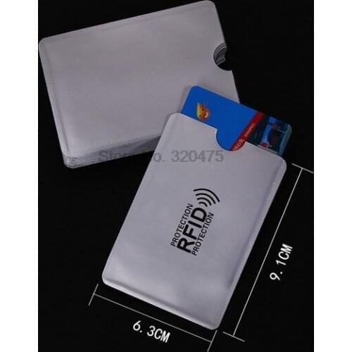 DHL 2000pcs practical Anti Rfid Wallet Blocking Reader Lock Bank Card Case Protection Credit Card Holder 6.3*9.1cm