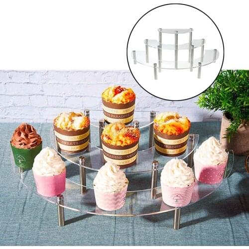 3 Tier Removable Acrylic Cake Display Stand for Party Round Cupcake Holder Bakeware Wedding Birthday Party Decoration