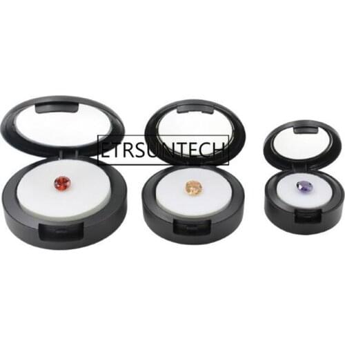 50pcs Gem Display Plastic Round Box Fastener Design Jewelry Beads Storage Container For Gemstones Diamond Organizer