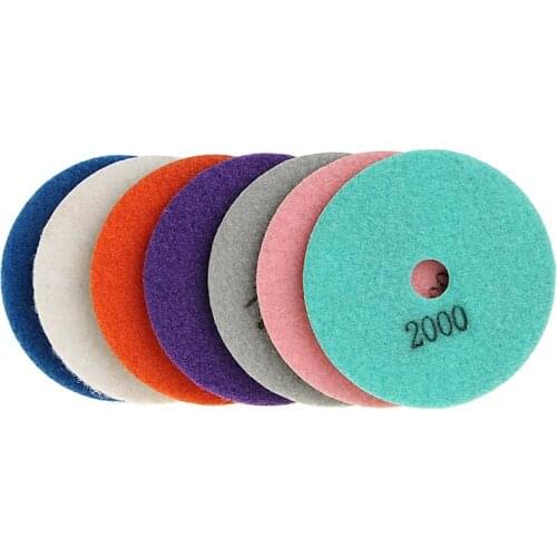 8Pc Diamond Polishing Pads 3\"/4\" Granite Marble Concrete Stone Grinding Discs L4MF