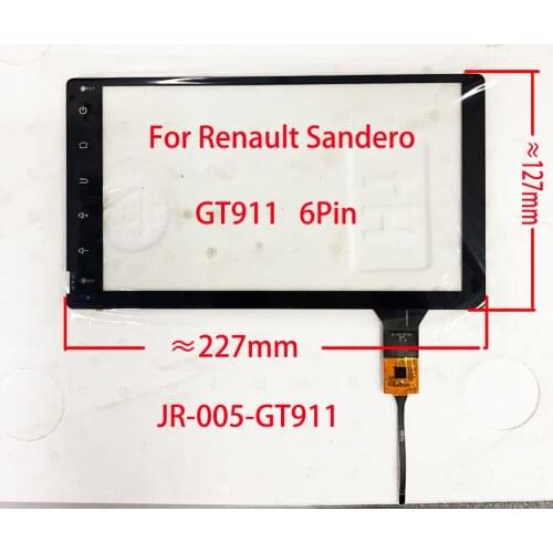 9 Inch Touch Screen Sensor Digitizer Digitizer Hand Writer For CarRadio CarPlay Renault Sandero 227*127mm 6pin JR-005-GT911