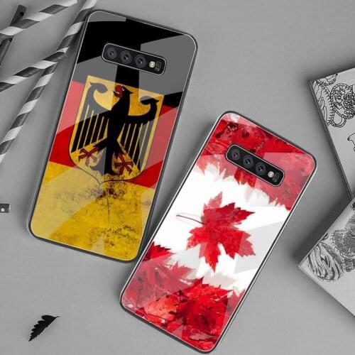Canada Germany South Korea Flag Phone Case Tempered Glass For Samsung S20 Plus S7 S8 S9 S10 Plus Note 8 9 10 Plus