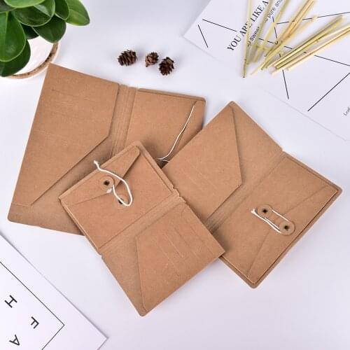Handmade Kraft Paper File Holder For Travel Notebook Accessory Vintage Card Pocket Storage Standard/Pocket/Passport