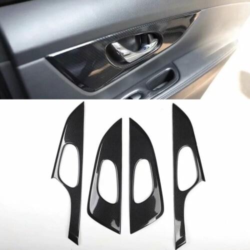 For Nissan X-Trail 2017-2020 4PCS Carbon Fiber ABS Car Interior Inside Door Handle Cover Trim Moldings Car Styling