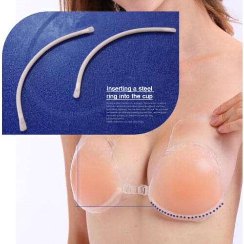 Women Reusable Nipple Pasties Lift Nipple Cover Invisible Petal Adhesive Strapless Backless Stick on Bra with Steel ring