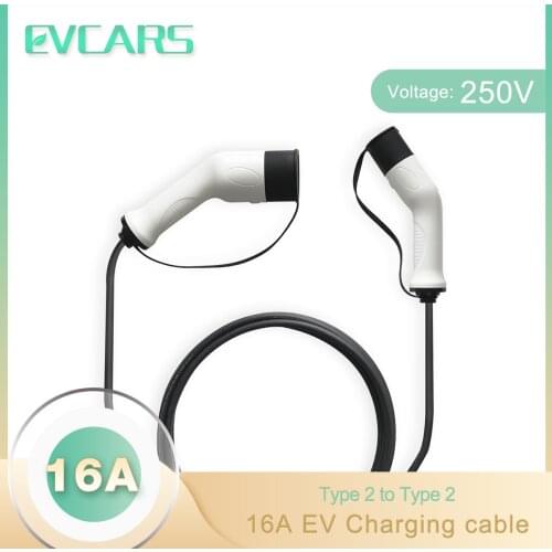 16A 3.2KW 250V Electric Car Charger Ev Charging Cable iec 62196 to Type 2 5m