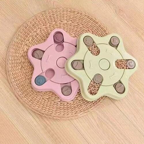 Feeding Dog Toy Interesting Interactive Gourmet Carousel Puzzle Anti-Choking Bowl Hexagonal Dog Cat Pet Accessories Supplies