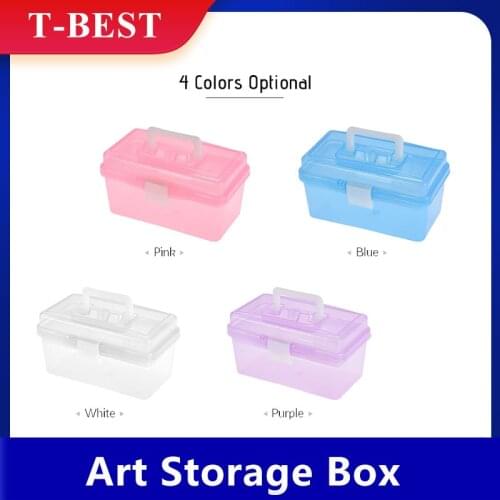Drawing Tools Clear Plastic Art Storage Box Watercolor Oil Painting Supplies Multipurpose Case Portable Art Aupplies for Artist
