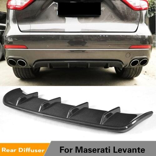 Carbon Firber / FRP Carbon Fiber Rear Bumper Exhaust Diffuser Lip For Maserati Levante S Sport Base Sport Utility 4 Door 16-17