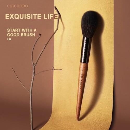 CHICHODO Makeup Brush-2021 New Amber Series Carved Tube Natural Hair Brush-Goat Hair Blush Brush-make up tool Blusher pen-F207