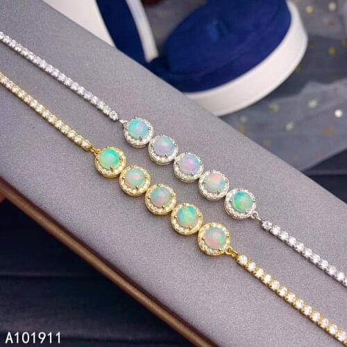 KJJEAXCMY fine jewelry natural Opal 925 sterling silver new women hand bracelet support test luxury