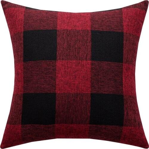 Linen Pillow Cover Classic Buffalo Check Throw Pillow Cover Decorative Pillow Cover Christmas Cushion Cover Farmhouse Home Decor