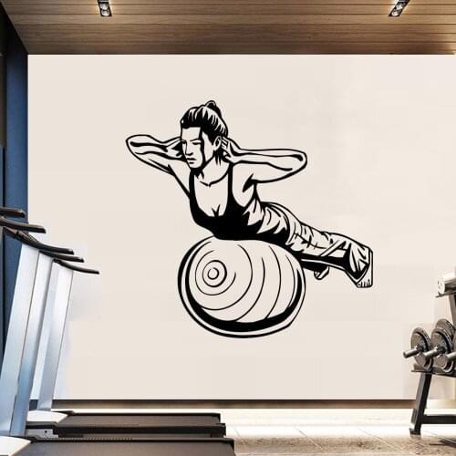 Creative Woman Gym Wall Decal Pvc Material Wall Stickers for Fitness Room Art Decals Smooth Wall Glass Metal Wood Etc
